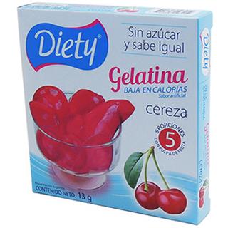 Gelatina en Polvo Dietética con Sabor a Cereza Diety  13 g