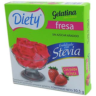 Gelatina en Polvo Dietética con Sabor a Fresa Stevia Diety  11 g