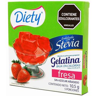 Gelatina en Polvo Dietética con Sabor a Fresa Stevia Diety  11 g