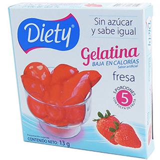 Gelatina en Polvo Dietética con Sabor a Fresa Diety  13 g