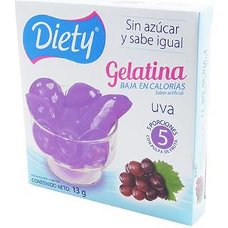 Gelatina en Polvo Dietética con Sabor a Uva Diety  13 g