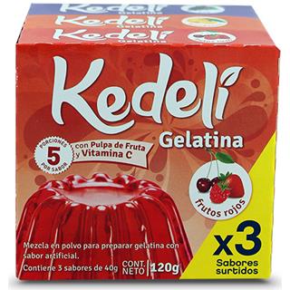 Gelatina en Polvo Sabores Surtidos Kedeli  120 g