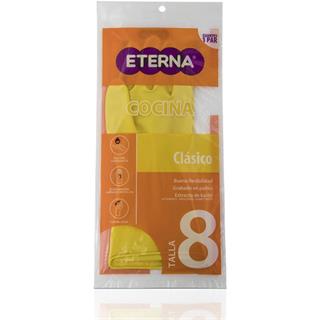 Guante Doméstico Amarillo, Talla 8 Eterna  1 par