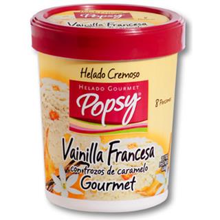 Helado con Trozos de Caramelo Vainilla Francesa Popsy  600 g