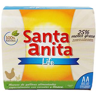 Huevos AA Rojos 25% Menos Grasa Santa Anita  12 unidades
