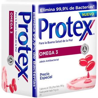 Jabón en Barra Antibacterial con Omega 3 Protex  390 g