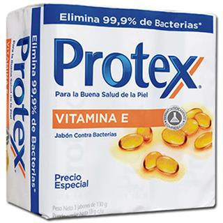 Jabón en Barra Antibacterial con Vitamina E Protex  390 g