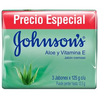 Jabón en Barra con Aloe Vera y Vitamina E Johnson's  375 g