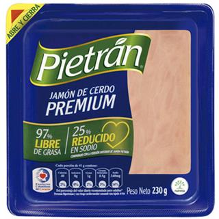 Jamón de Cerdo Bajo en Grasa Premium Pietrán  230 g