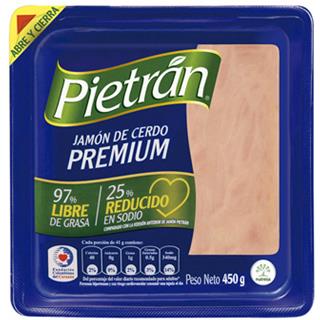 Jamón de Cerdo Bajo en Grasa Premium Pietrán  450 g
