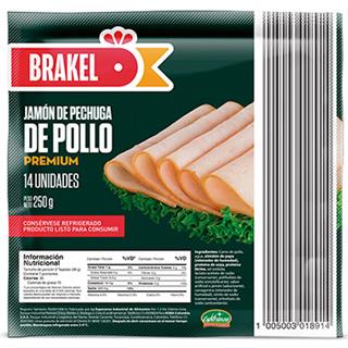 Jamón de Pollo Premium Brakel  250 g