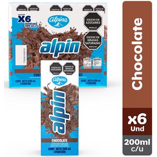 Leche con Sabor a Chocolate en Caja Alpin 1 200 ml