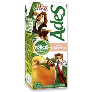 Leche de Soya con Jugo de Durazno Ades  200 ml