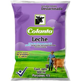 Leche Larga Vida Semidescremada Deslactosada en Bolsa Colanta  900 ml