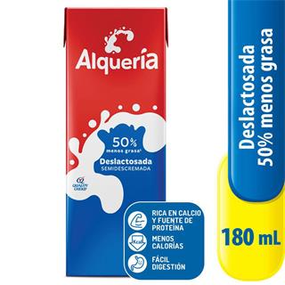 Leche Larga Vida Semidescremada Deslactosada en Caja Alquería  180 ml