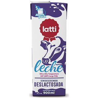 Leche Larga Vida Semidescremada Deslactosada en Caja Latti  900 ml