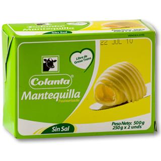 Mantequilla sin Sal Colanta  500 g