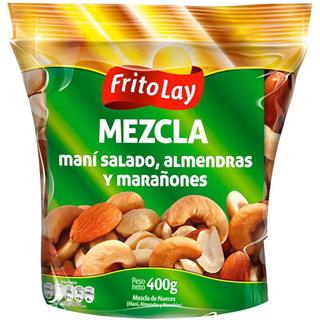 Mezcla de Nueces Maní Salado, Almendras y Marañones Frito Lay  400 g