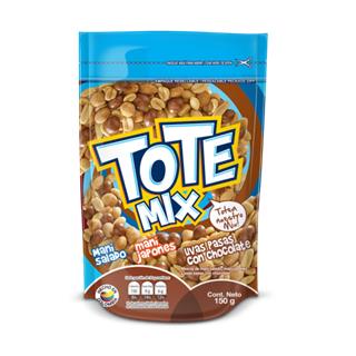 Mezcla de Nueces y Frutas Secas con Chocolates Maní, Pasas con Chocolate Tote  150 g