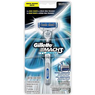 Máquina para Afeitar de 3 Hojas con Repuestos Turbo Gillette  1 unidad