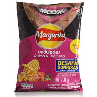 Papas Fritas Onduladas, Queso y Tocineta Margarita  110 g