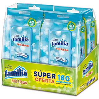 Paños Húmedos Mil Usos Familia  160 unidades