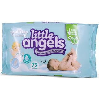 Paños Húmedos para Bebé con Aloe Vera Little Angels  72 unidades