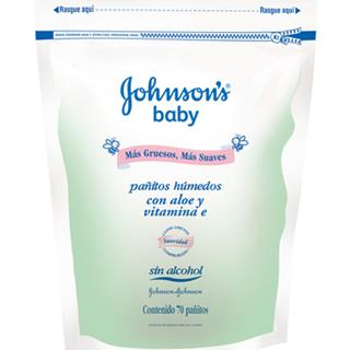 Paños Húmedos para Bebé con Aloe Vera y Vitamina E Johnson's Baby  70 unidades