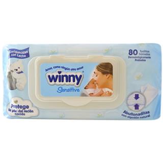 Paños Húmedos para Bebé para Piel Sensible Winny  80 unidades