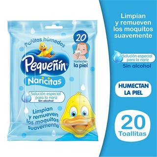 Paños Húmedos para Bebé Naricitas Pequeñín  20 unidades