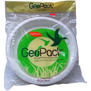 Platos Desechables Biodegradables Geopack  20 unidades