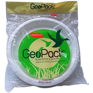 Platos Desechables Biodegradables Geopack  20 unidades