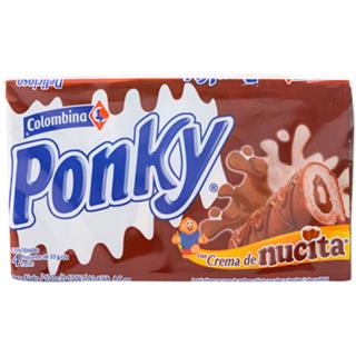 Ponqués de Chocolate Rellenos Recubiertos con Chocolate Nucita Ponky  132 g
