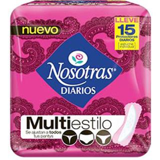 Protectores Diarios Multiestilo Nosotras  15 unidades