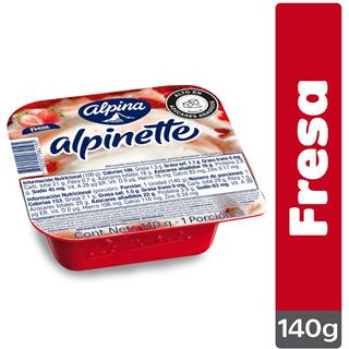 Queso Cuchareable Endulzado con Sabor a Fresa Alpinette  140 g