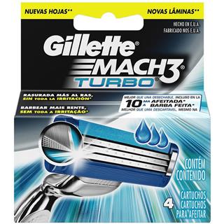 Repuesto para Máquina para Afeitar de 3 Hojas Turbo Gillette  4 unidades