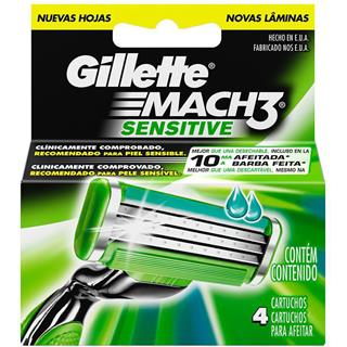 Repuesto para Máquina para Afeitar de 3 Hojas para Piel Sensible Gillette  4 unidades