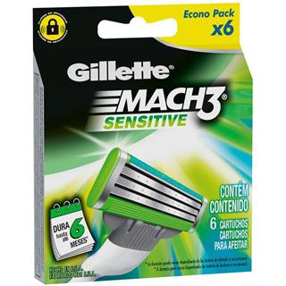 Repuesto para Máquina para Afeitar de 3 Hojas para Piel Sensible Gillette  6 unidades