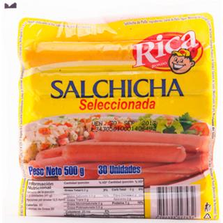 Salchichas Tradicionales Seleccionada Rica  500 g