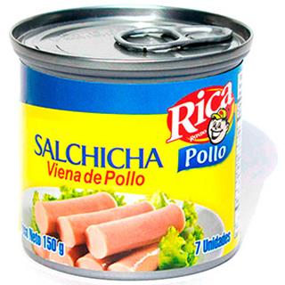 Salchichas Viena de Pollo en Lata Rica  150 g