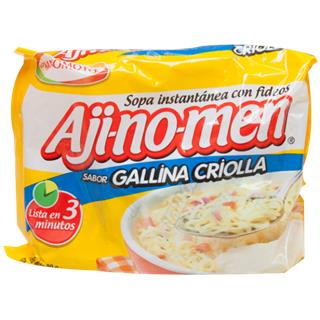 Sopa con Fideos con Sabor a Gallina Criolla Aji-no-men  80 g