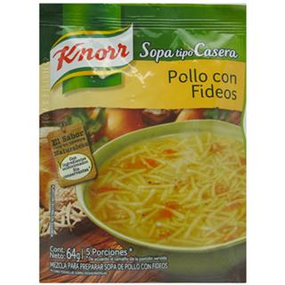 Sopa con Fideos con Sabor a Pollo Knorr  64 g