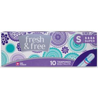 Tampones sin Aplicador para Flujo Fuerte Fresh & Free  10 unidades