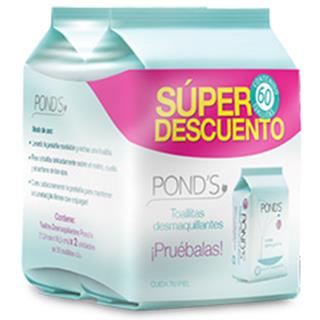 Toallas Desmaquillantes Pond's  60 unidades