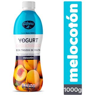 Yogur Deslactosado en Botella Melocotón, Trozos de Fruta Alpina 1 000 g