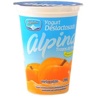 Yogur Deslactosado Melocotón, Trozos de Fruta Alpina  200 g