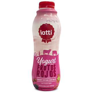 Yogur Entero con Sabor a Frutos Rojos en Botella Trozos de Fruta Latti 1 000 g