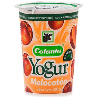 Yogur Entero con Sabor a Melocotón Colanta  200 g