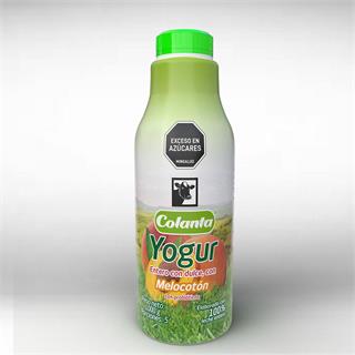 Yogur Entero con Sabor a Melocotón en Botella Colanta 1 000 g