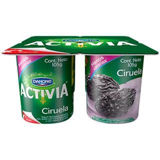 Yogur Semidescremado en Vaso Cuchareable, Ciruela Activia  420 g